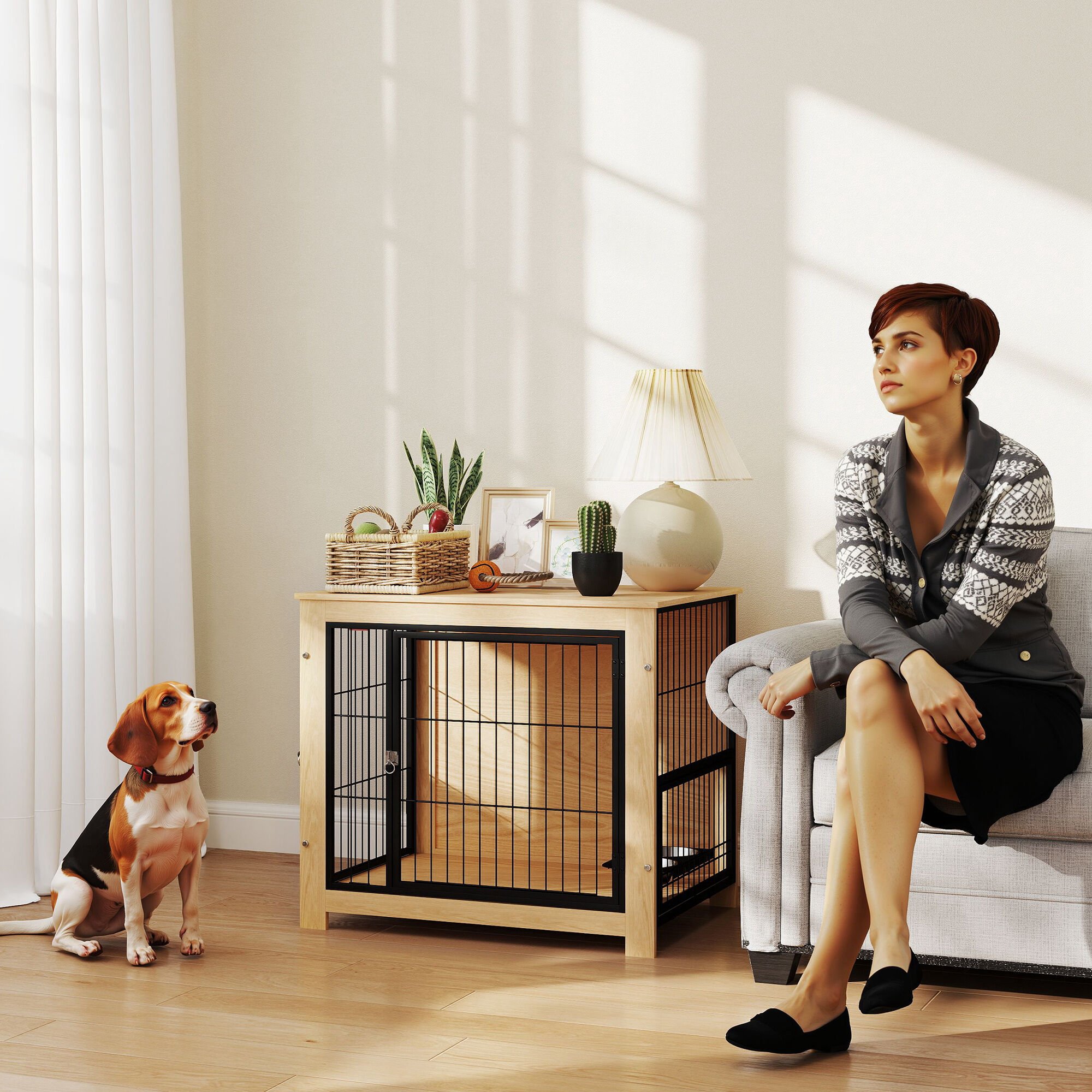 PawHut Jaula Roble para perros thumbnail