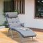 Outsunny Tumbona Plegable Tumbona de Jardín con Respaldo Ajustable en 7 Posiciones con Cojín Cuerpo Entero y Cabeza para Terraza Piscina Carga Máx. 165 kg 137x63,5x100,5 cm Gris, , large indicador imagen numero 2