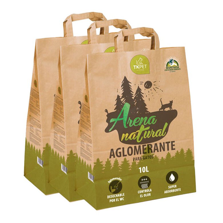 3 x 10 L TK-Pet arena natural aglomerante para gatos ¡Pack ahorro!