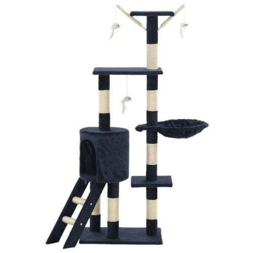 Rascador con poste de sisal para gatos color Azul thumbnail