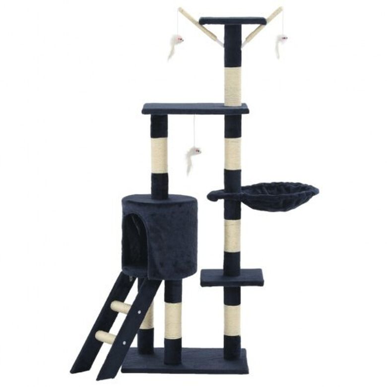 Rascador con poste de sisal para gatos color Azul thumbnail
