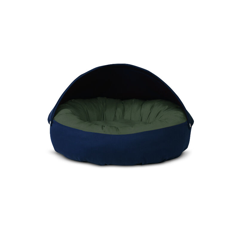 Gauty Cama Redonda para Perros y Gatos  Tela de sarga - Azul oscuro y verde, , large Imagen numero 1