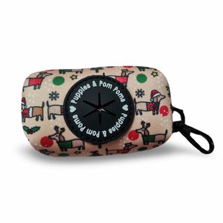 Puppies & Pom Poms Porta Bolsas Perros Salchicha Navideños para perros