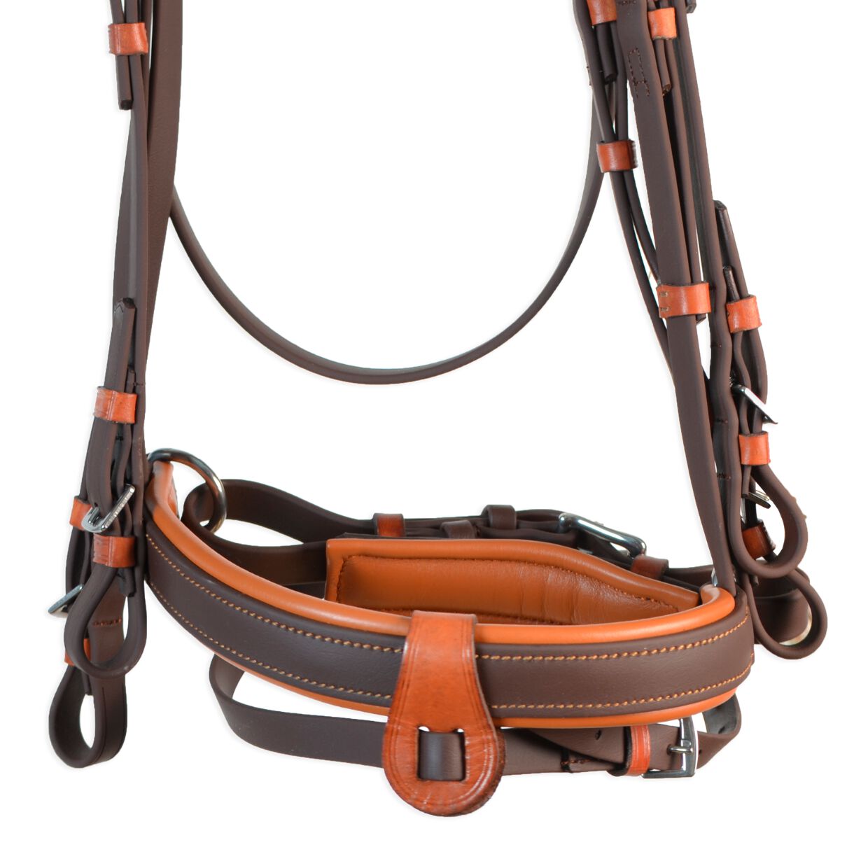 Cabezada inglesa doma con doble rienda Biothane | Marr&oacute;n y avellana | Equipamiento para el caballo | Producto de Guarnicioner&iacute;a | Tradici&oacute;n artesana | Color Marr&oacute;n | Los Nietos, , large Imagen numero 3