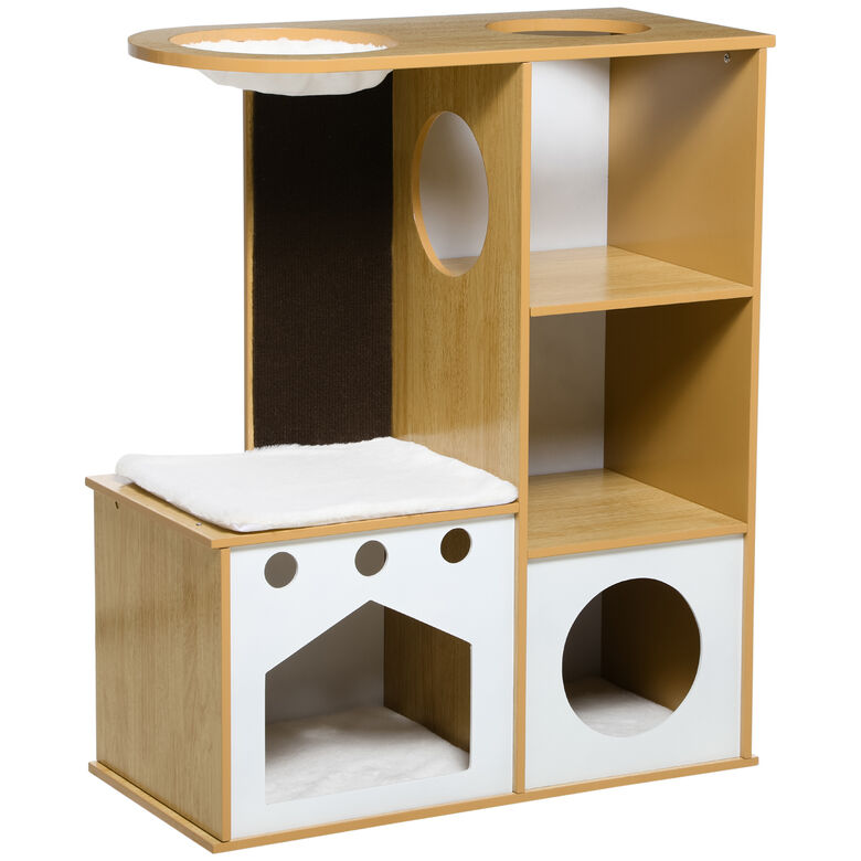 PawHut Árbol Rascador de madera con Cama para gatos thumbnail