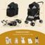 COSTWAY 3 en 1 Cochecito para Mascotas Plegable, Cochecito de Mascotas con Toldo Ajustable de 4 Niveles y Cesta de Almacenamiento, Carrito para Gatos con Porta Asiento de Coche Extra&iacute;ble (negro), , large indicador imagen numero 5