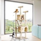 Rascador PawHut para gatos con árbol y poste color Beige, , large image number null