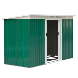Outsunny Caseta de tipo cobertizo verde metálico para jardín