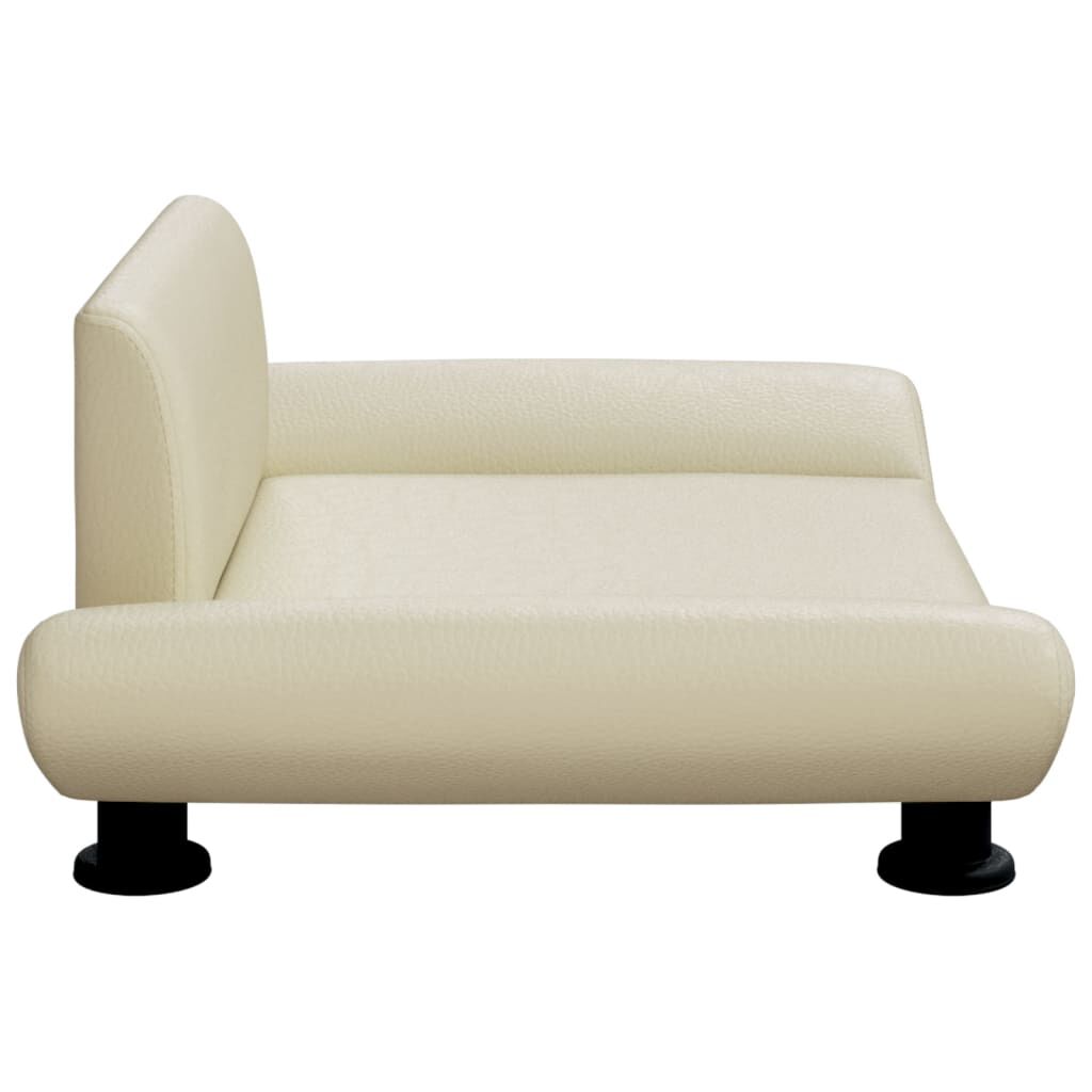 vidaXL Cama para perros de cuero sint&eacute;tico crema 70x45x28 cm, , large Imagen numero 3