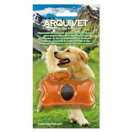 Dispensador de bolsas de basura para excrementos en forma de hueso color Naranja, , large Imagen numero 1