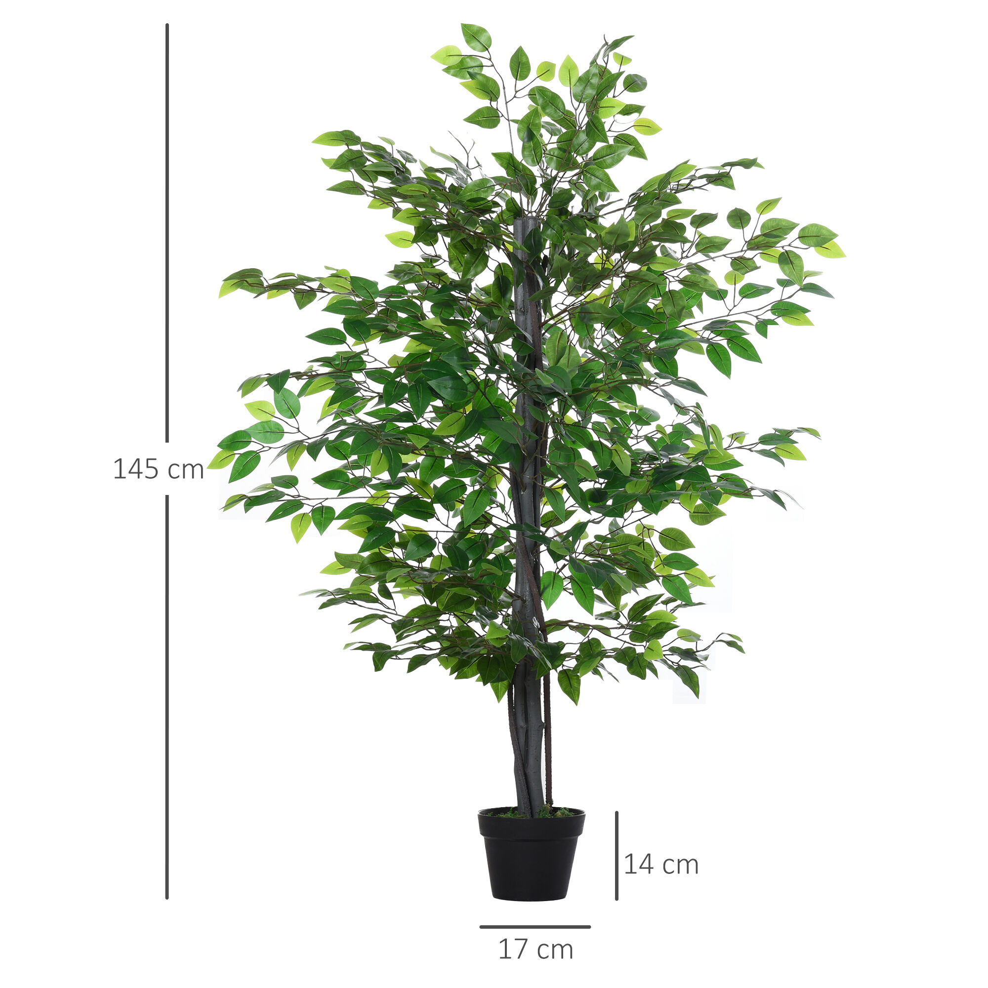 Outsunny Árbol de Ficus planta artificial para exterior e interior thumbnail