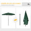 Outsunny Sombrilla de Jardín de Aluminio 198x130x245 cm Parasol de Jardín Rectangular con Función de Inclinación para Terraza Patio Exterior Verde, , large indicador imagen numero 5