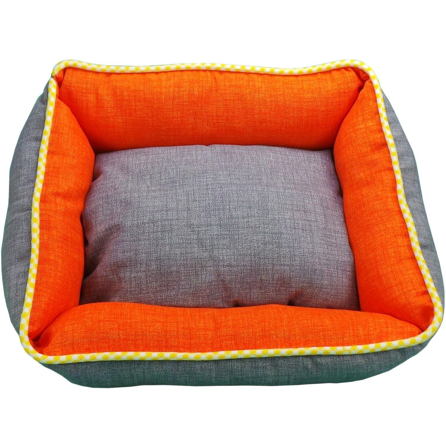 Cama Cuna Cuadrada Bicolor Reversible T4 70x60  Naranja/Gris, , large Imagen numero 3