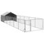 vidaXL Caseta perros exterior con corral 4x3x1,9 m acero galvanizado, , large indicador imagen numero 21