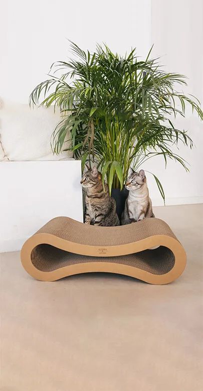 Althea Living - Rascador para Gatos con Forma de Infinito, cart&oacute;n corrugado, reversible, , large Imagen numero 4