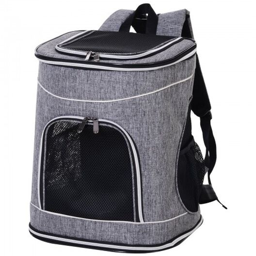 Trasportín mochila PawHut para mascotas color Gris, , large image number null