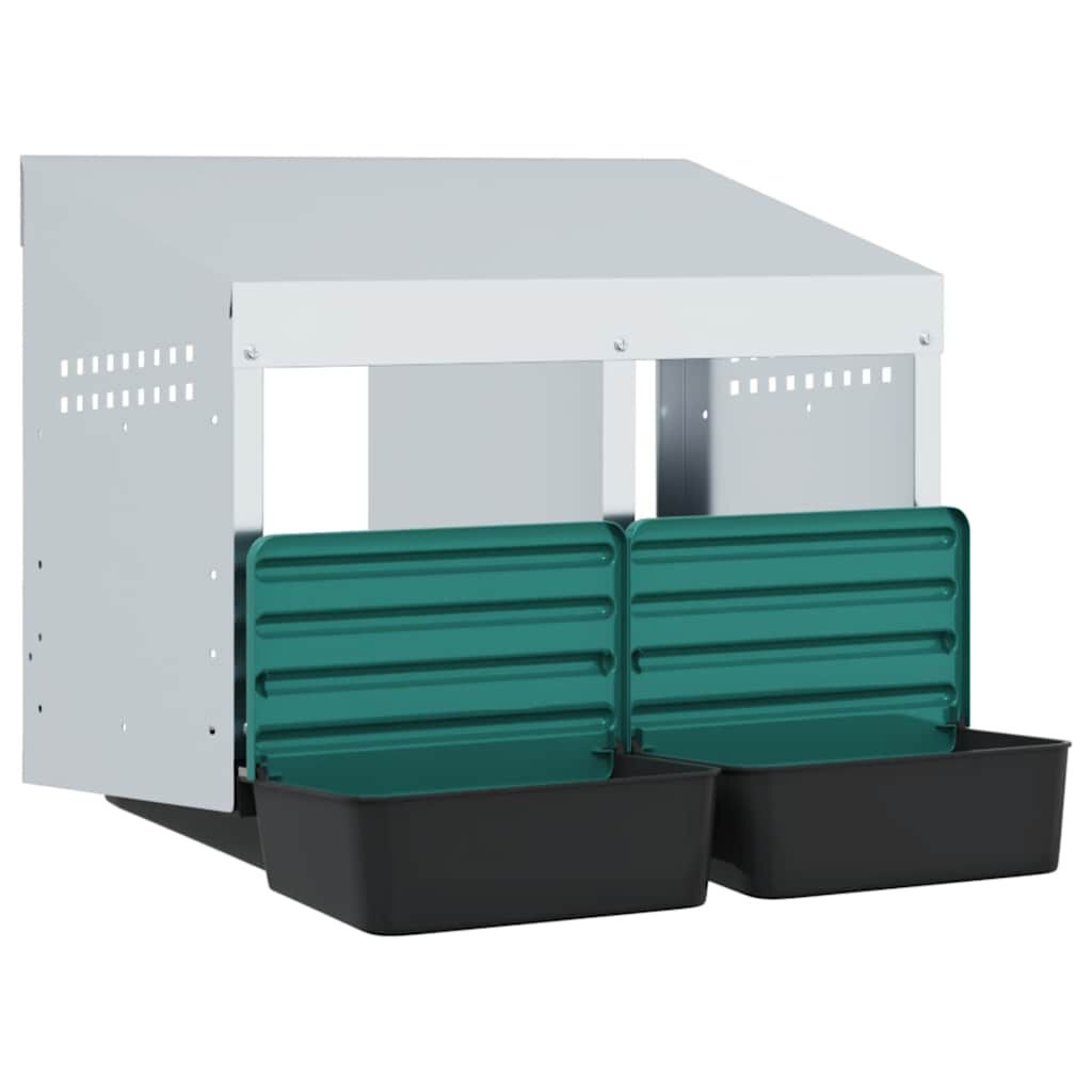 vidaXL Nido para gallinas de acero galvanizado para montar en la pared thumbnail