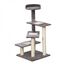 Pawhut árbol rascador de actividad 3 plataformas beige y gris para gatos, , large indicador imagen numero 1