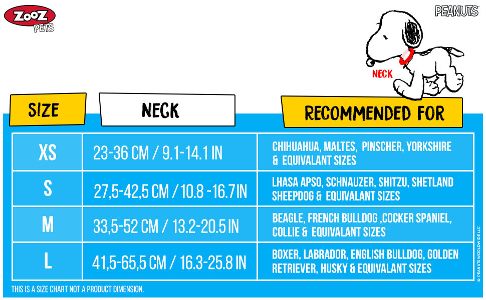 Collar ajustable para perros Zooz Snoopy Neoprene Mini Yellow, , large Imagen numero 2