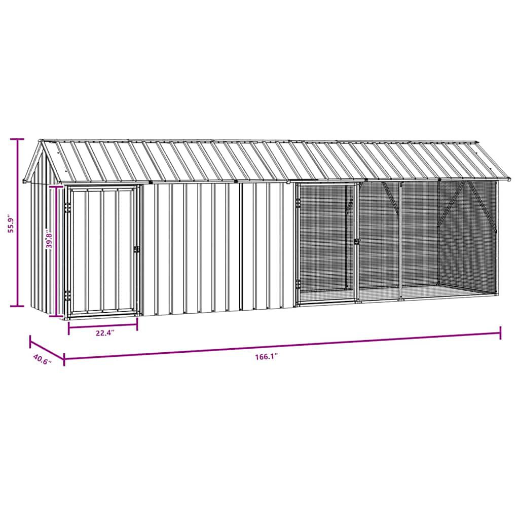 vidaXL Jaula para Aves Antracita 430 x 208 x 247 cm Acero galvanizado thumbnail