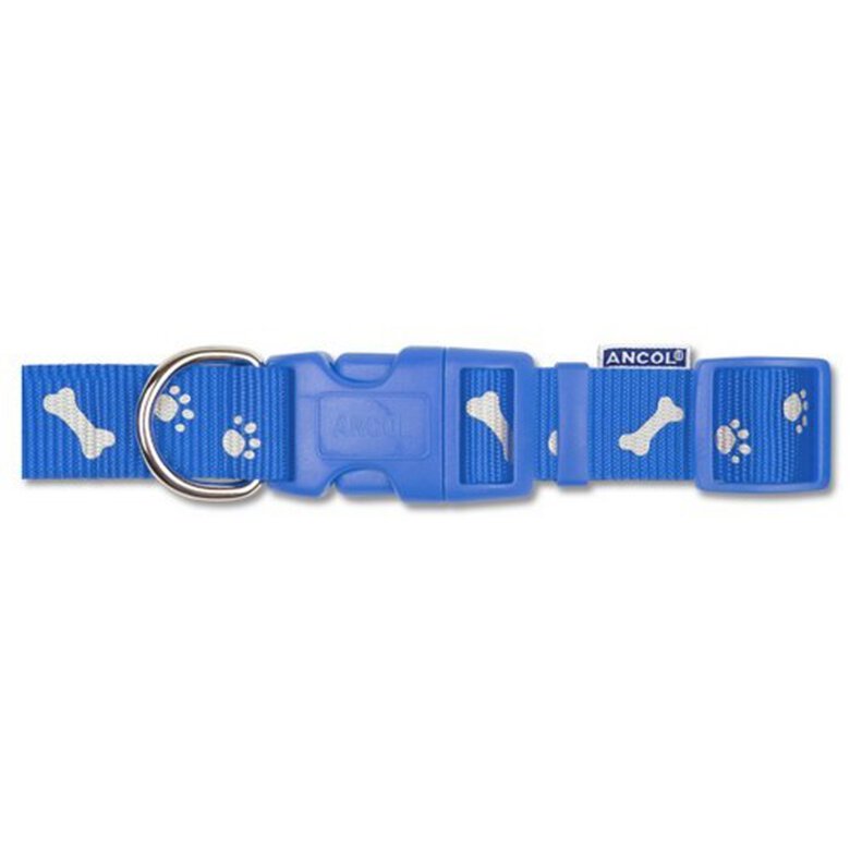 Collar ajustable Ancol Indulgence modelo Paw N Bone para perros color Azul, , large image number null