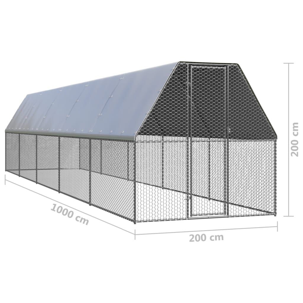 vidaXL Jaula gallinero de acero galvanizado 3x12x2 m, , large Imagen numero 29