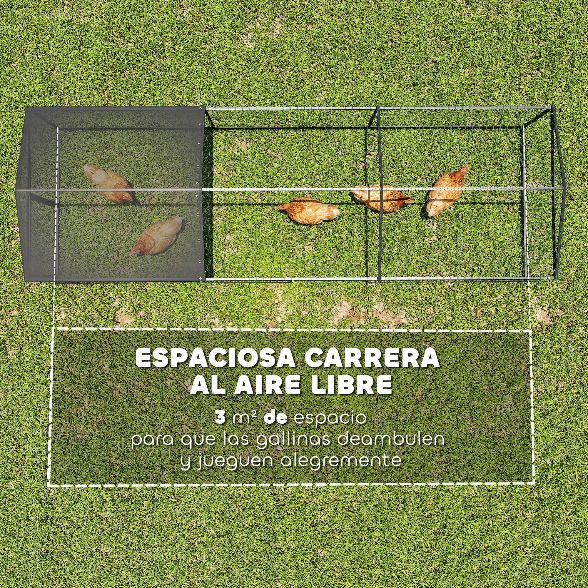 PawHut Gallinero para Exterior Negro, , large Imagen numero 4
