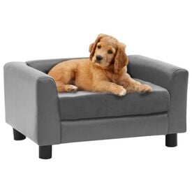 Vidaxl sofá rectangular gris oscuro para perros