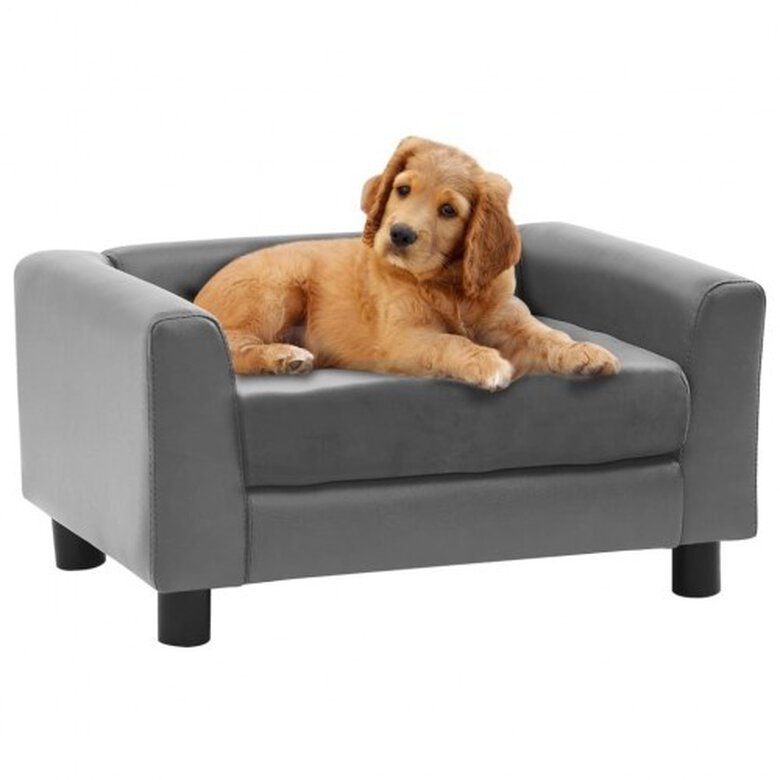 Vidaxl sofá rectangular gris oscuro para perros, , large image number null