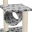 Rascador con postes de sisal para gatos color Gris Huellas, , large indicador imagen numero 4