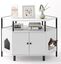 COSTWAY Mueble Arenero para Gatos, Casa Esquinera para Gatos de Madera con Estante Abierto, 2 Puertas, 2 Entradas y Patas de Metal, Casa de Baño para Mascota, 105 x 50 x 73 cm (Blanco), , large indicador imagen numero 1