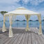 Outsunny Cenador de Jard&iacute;n 3x3 m Pabell&oacute;n de Exterior con Doble Techo de Ventilaci&oacute;n 4 Cortinas Mosquiteras Laterales con Cremallera 8 Orificios de Drenaje Gazebo para Fiestas Patio Crema, , large indicador imagen numero 2