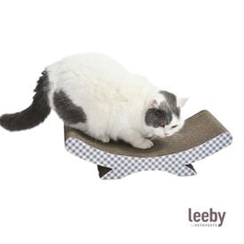 Leeby Remy Rocker rascador de cartón horizontal con estampado vichy para gatos