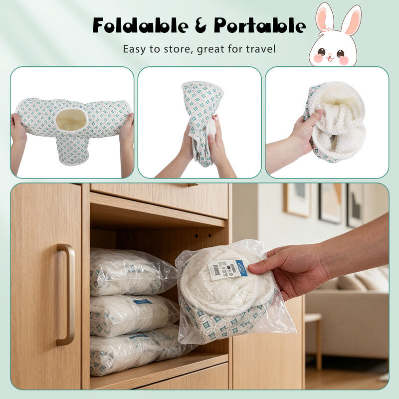 Nobleza T&uacute;nel para Cobayas y Conejos de 3 V&iacute;as &ndash; Resistente a Mordeduras, Tela Oxford, Plegable &ndash; Juguete Interactivo para Ratas, Chinchillas y Hurones &ndash; &Oslash;15 x 45 cm, Blanco y Verde, , large Imagen numero 5
