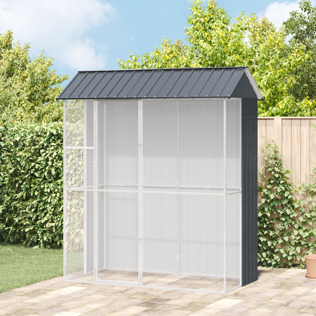 VidaXL Aviario Acero Gris Antracita para pájaros thumbnail