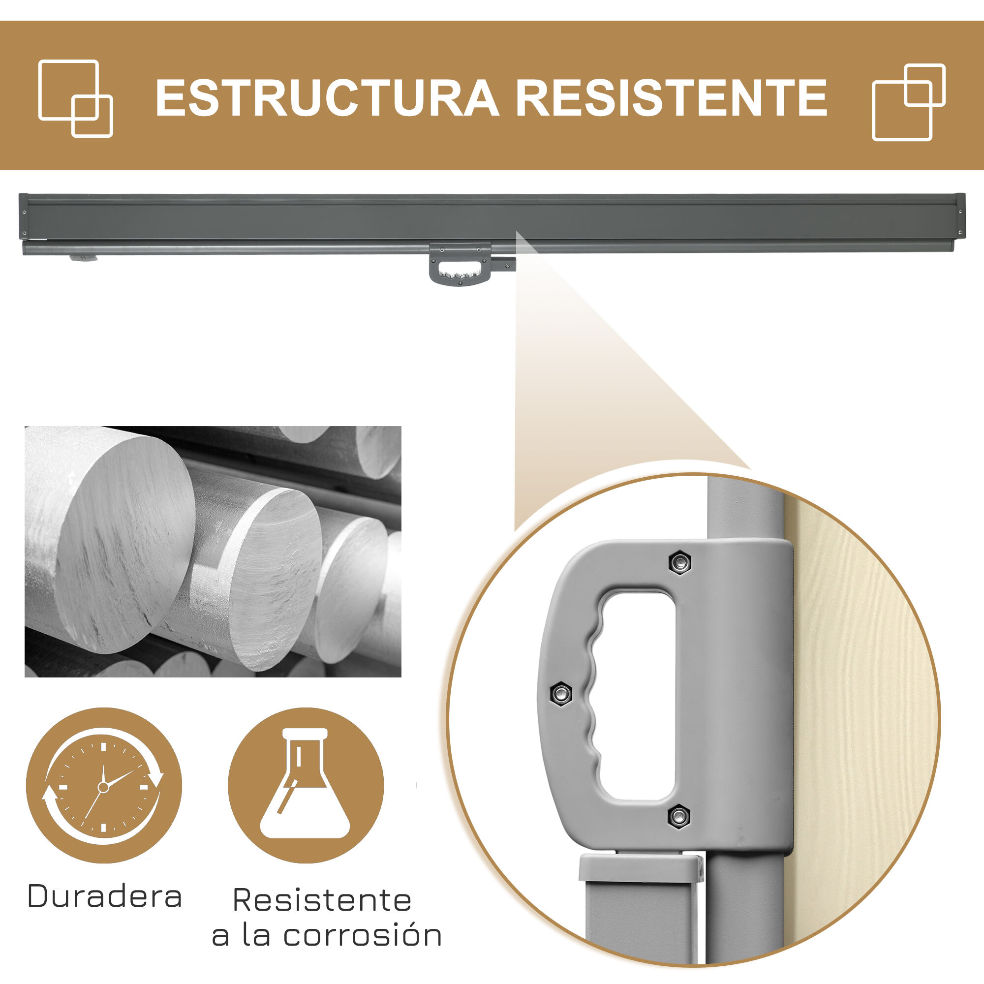 Outsunny Toldo Lateral Retr&aacute;ctil Crema, , large Imagen numero 10