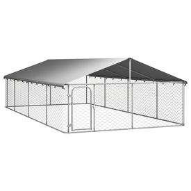 VidaXL Perrera Exterior Plateada para perros