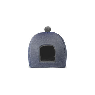 Gauty Cama Denim y pelo azul y negro para Perros y Gatos