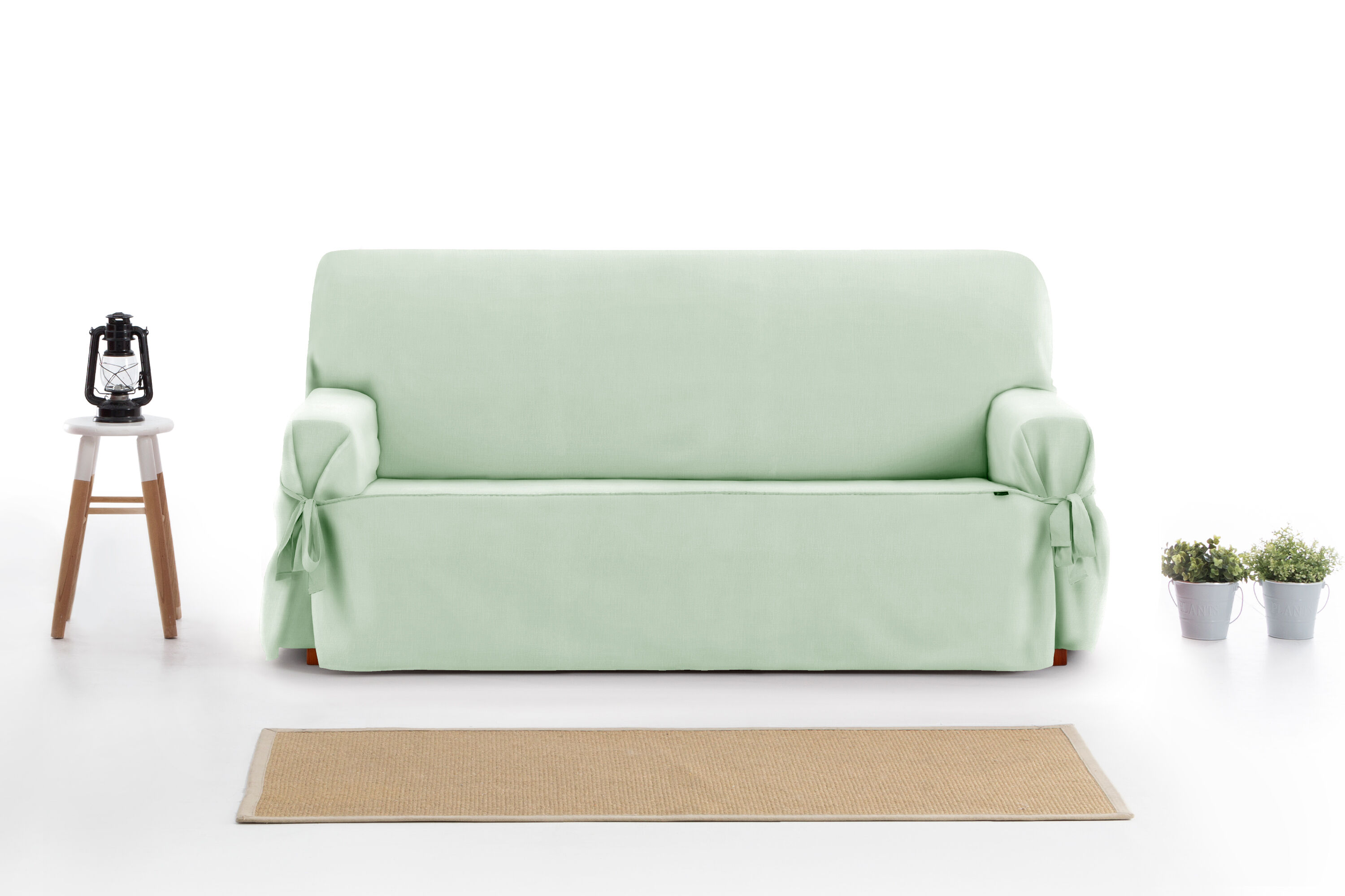 Protector Funda Sofa 2 Plazas con lazos. Color Verde. 2 plazas (120 - 180 cm), , large Imagen numero 3