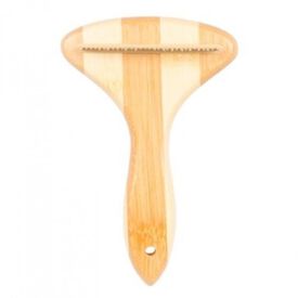 Rastrillo de cepillado de bamboo para perros color Madera