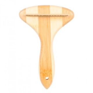 Rastrillo de cepillado de bamboo para perros color Madera