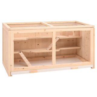 VidaXL Jaula de madera maciza con niveles para hámsteres