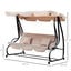 Outsunny Columpio Balancín Jardín 3 Plazas Convertible en Cama Techo Parasol Regulable Bandeja para Bebida Terrza Balcón Exterior Carga máx. 340kg 200x120x164cm Marco Acero, , large indicador imagen numero 3