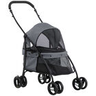 PawHut Cochecito para Mascotas Plegable Carrito para Perros y Gatos con Ventanas de Malla Cojín Lavable Correas de Seguridad Cubierta de Tela Oxford y Marco de Acero 82x47x97 cm Gris., , large image number null