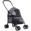 PawHut Cochecito para Mascotas Plegable Carrito para Perros y Gatos con Ventanas de Malla Cojín Lavable Correas de Seguridad Cubierta de Tela Oxford y Marco de Acero 82x47x97 cm Gris., , large indicador imagen numero 1