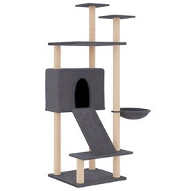 vidaXL Rascador Postes de sisal Gris Oscuro 153 cm para gatos