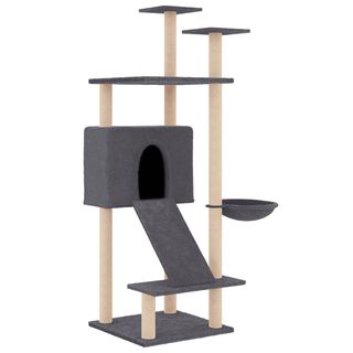 vidaXL Rascador Postes de sisal Gris Oscuro 153 cm para gatos