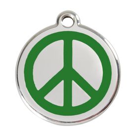 Red dingo Placa identificativa Acero Inoxidable Esmalte Paz Verde para perros