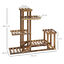 Outsunny Soporte de Madera para Flores Estantería Decorativa para Macetas Plantas con 6 Estantes Interior y Exterior para Jardín Balcón Terraza 95x28x96,5 cm Carbonizado, , large indicador imagen numero 3