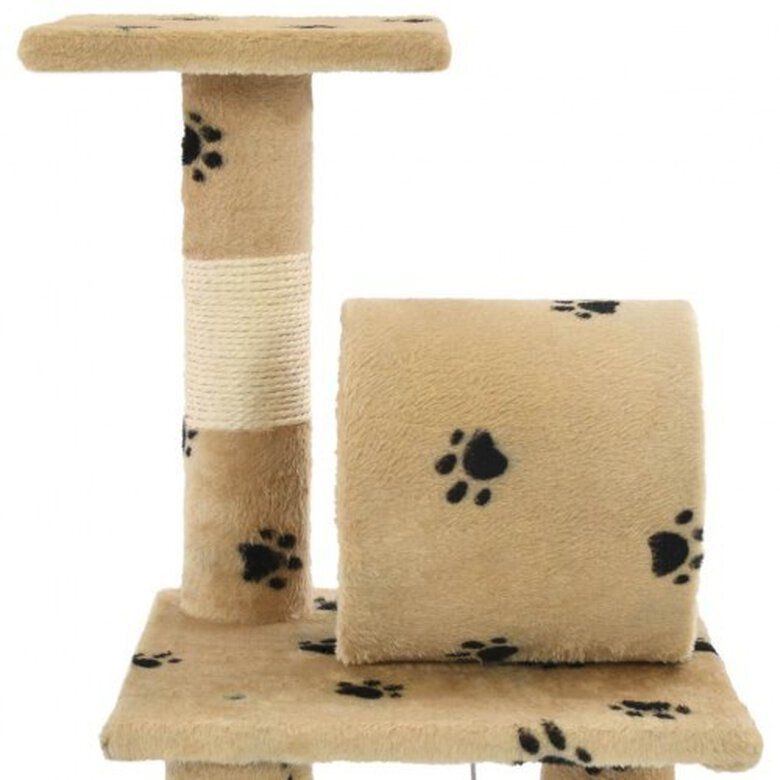 Rascador para gatos con poste color Beige Huellas, , large image number null